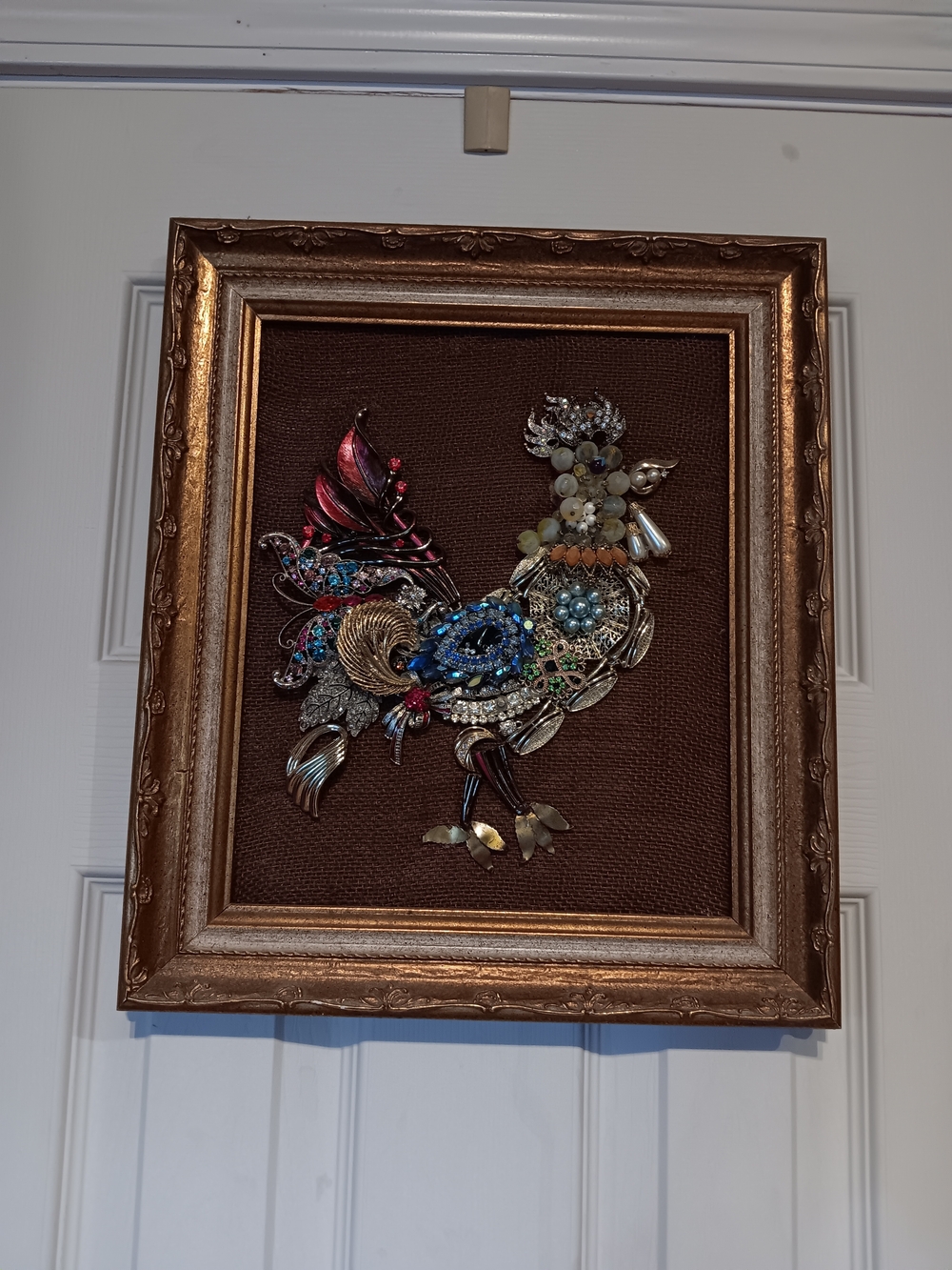 Decorative Jeweled Rooster Wall Art - Multicolor
